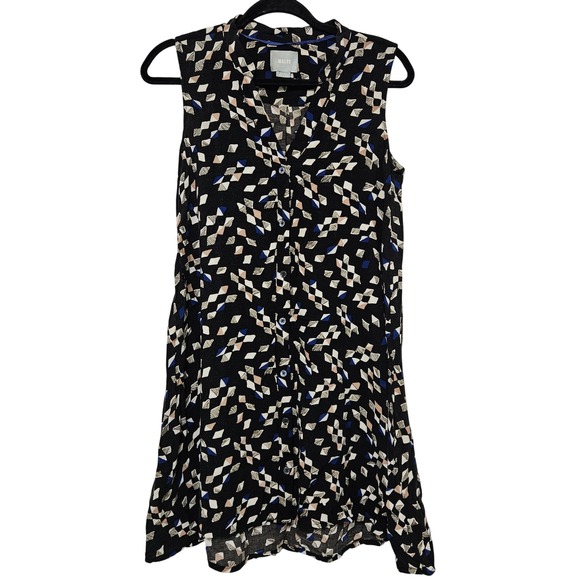 Maeve Dresses & Skirts - Maeve Art Girl Indie Abstract Drapey Shirt Dress Black White Rayon Sleeveless Sm